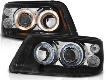 Scheinwerfer Angel Eyes für VW T5 Bj. 03-09 Schwarz